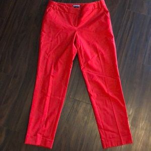 Red crop/ankle dress pants size 2 Editor OBO